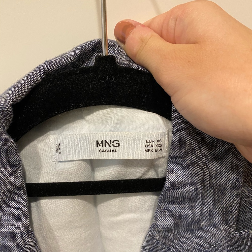 Oversized Mango Chambray Blazer - image 2